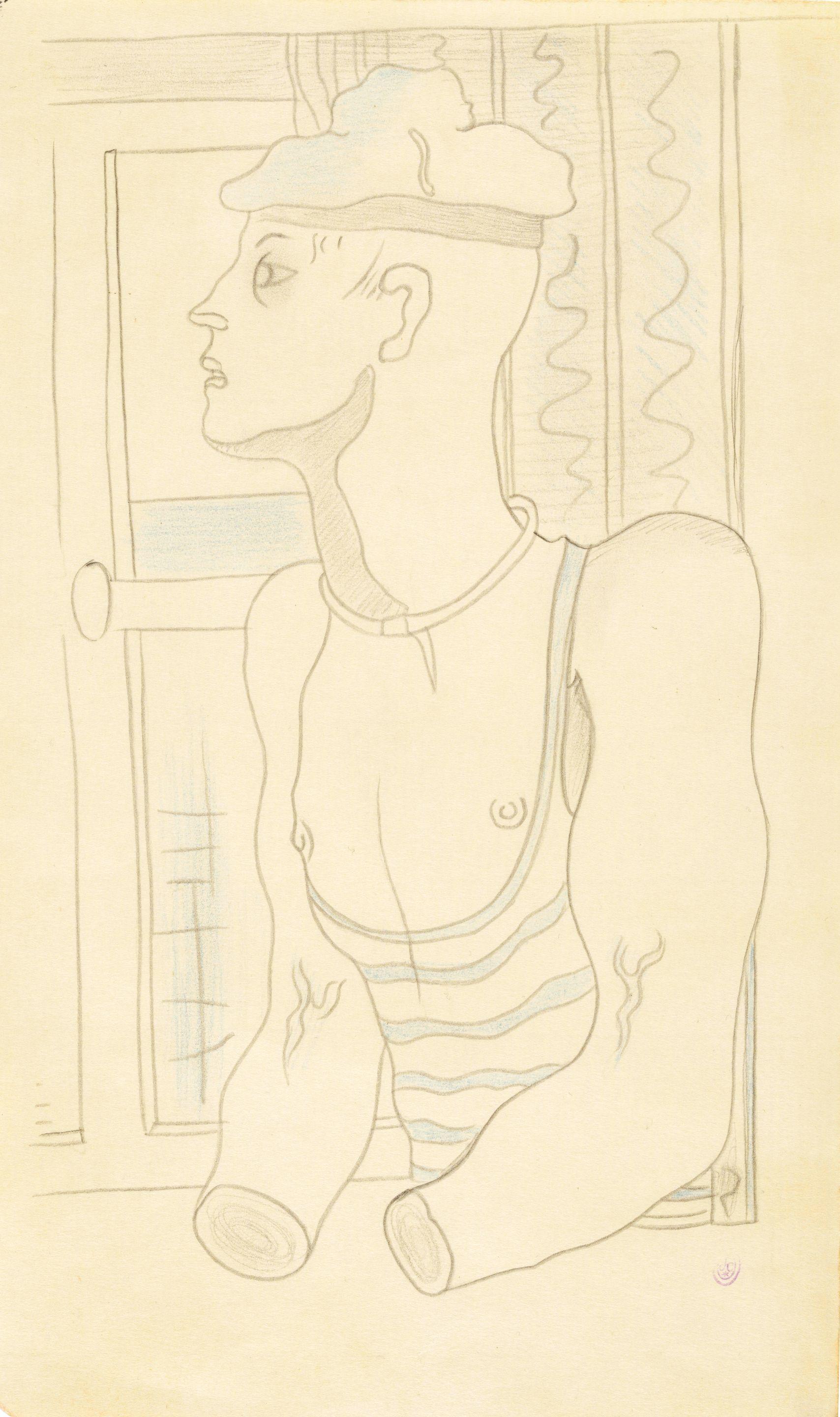 Jean Cocteau - Le marin Pas de chance (Étude pour une illustration du \'Livre Blanc\')