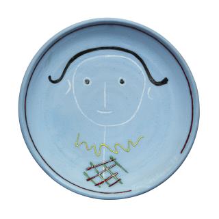 Jean Cocteau - Tête d\'arlequin sur bleu