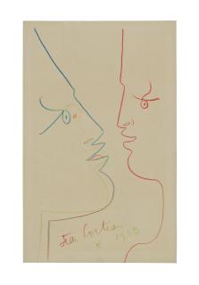 Jean Cocteau - Two figures in profile
