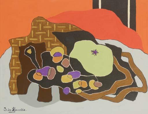 Jean de Gavardie - Nature morte à la pomme et au raisin