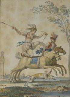 Jean Démosthène Dugourc - Equestrian Acrobats:  A Pair