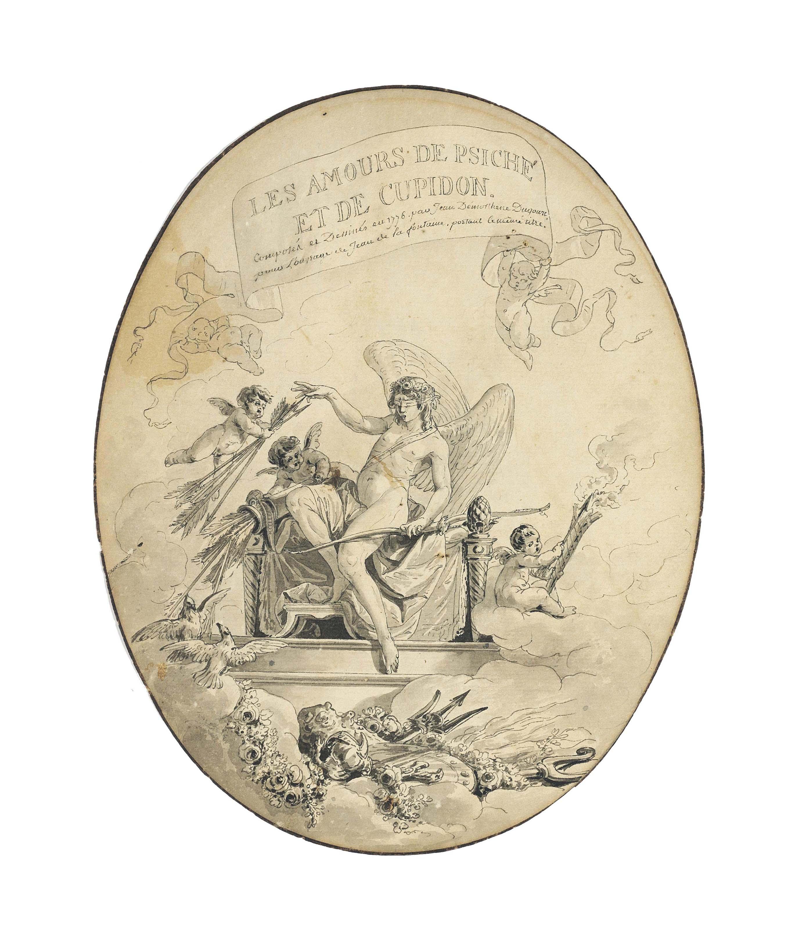 Jean-Démosthène Dugourc - Les Amours de Psyché et de Cupidon: designs for a frontispiece and four illustrations