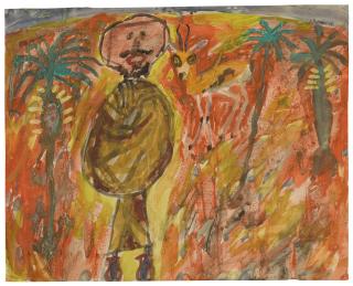 Jean Dubuffet - Arabe, Gazelle Et Trois Palmiers