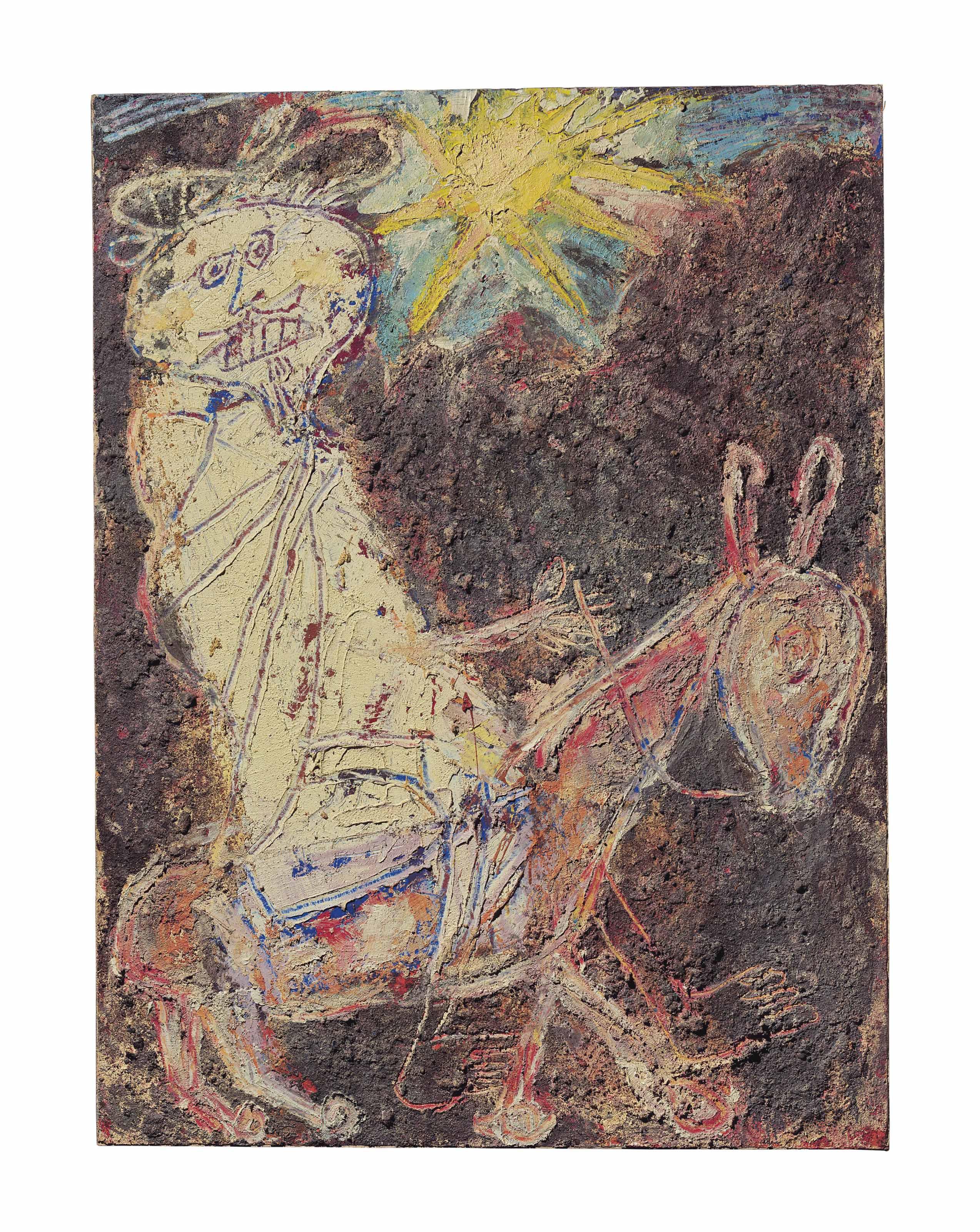 Jean Dubuffet - Bédouin sur l’âne (Bedouin on a donkey)
