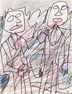 Jean Dubuffet - Deux hommes au parc