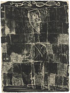 Jean Dubuffet - Homme et mur, from: Les murs