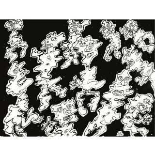 Jean Dubuffet - Onze Personnages Fond Noir