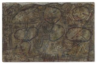 Jean Dubuffet - Paysage avec trois peronnages