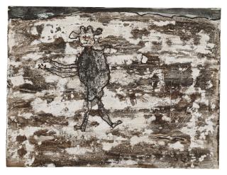 Jean Dubuffet - Personnage dans un paysage desertique