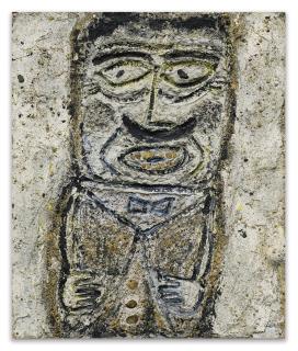 Jean Dubuffet - Portrait D\'Homme Moustachu Façon Carton Pâte 
