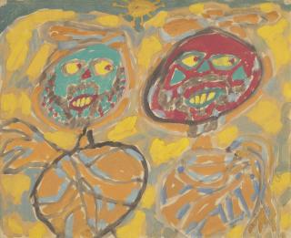 Jean Dubuffet - Sans Titre (Deux Personnages Sous Le Soleil)