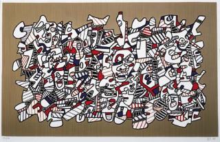 Jean Dubuffet - Site avec trois personnages (Webel 1175)