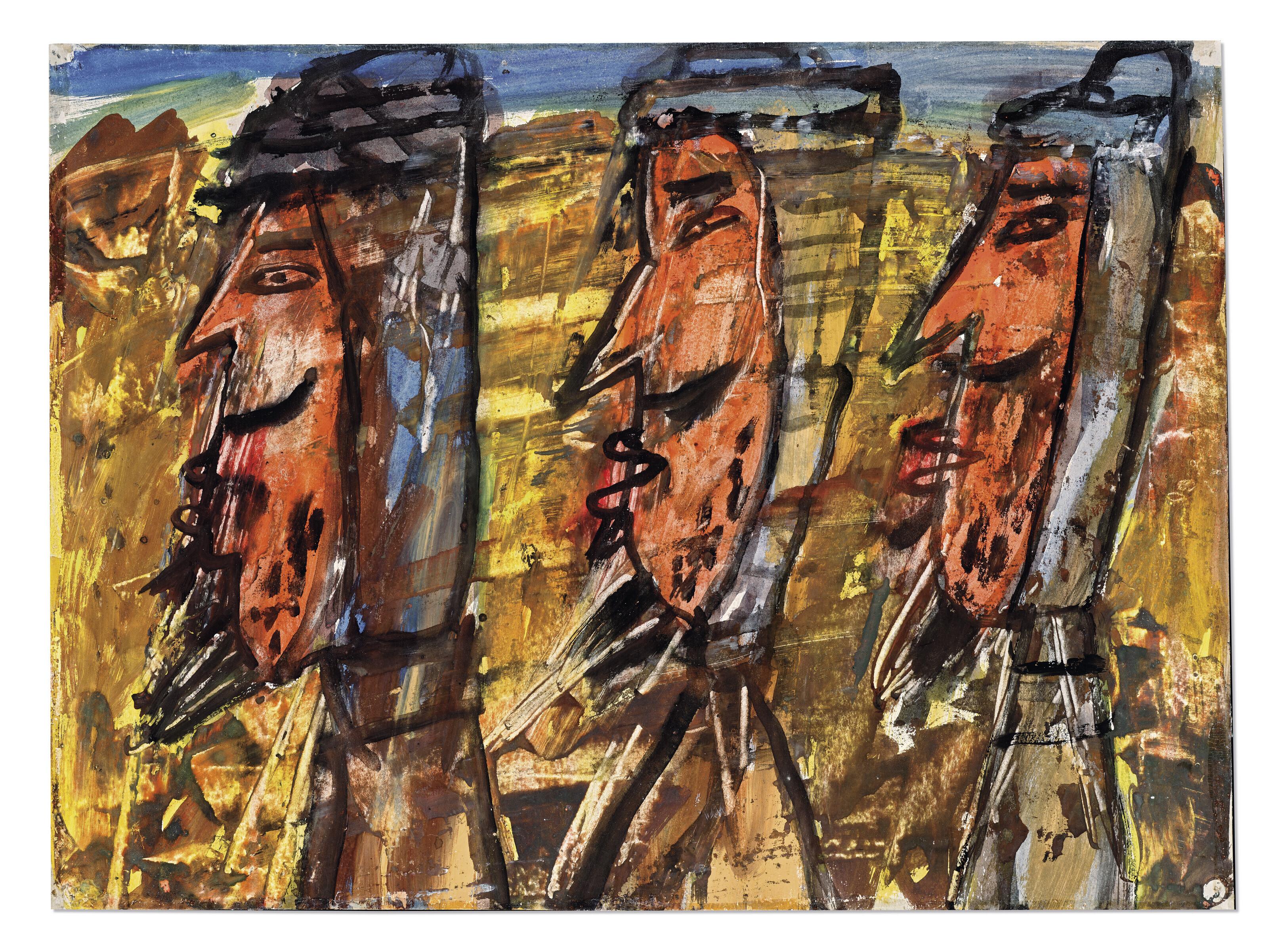 Jean Dubuffet - Trois bédouins