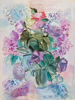 Jean Dufy - Bouquet De Roses Et De Lilas