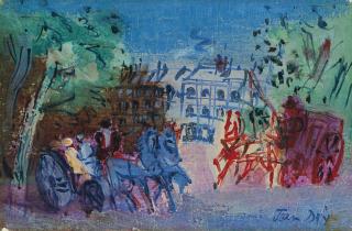 Jean Dufy - Coaches In The Park