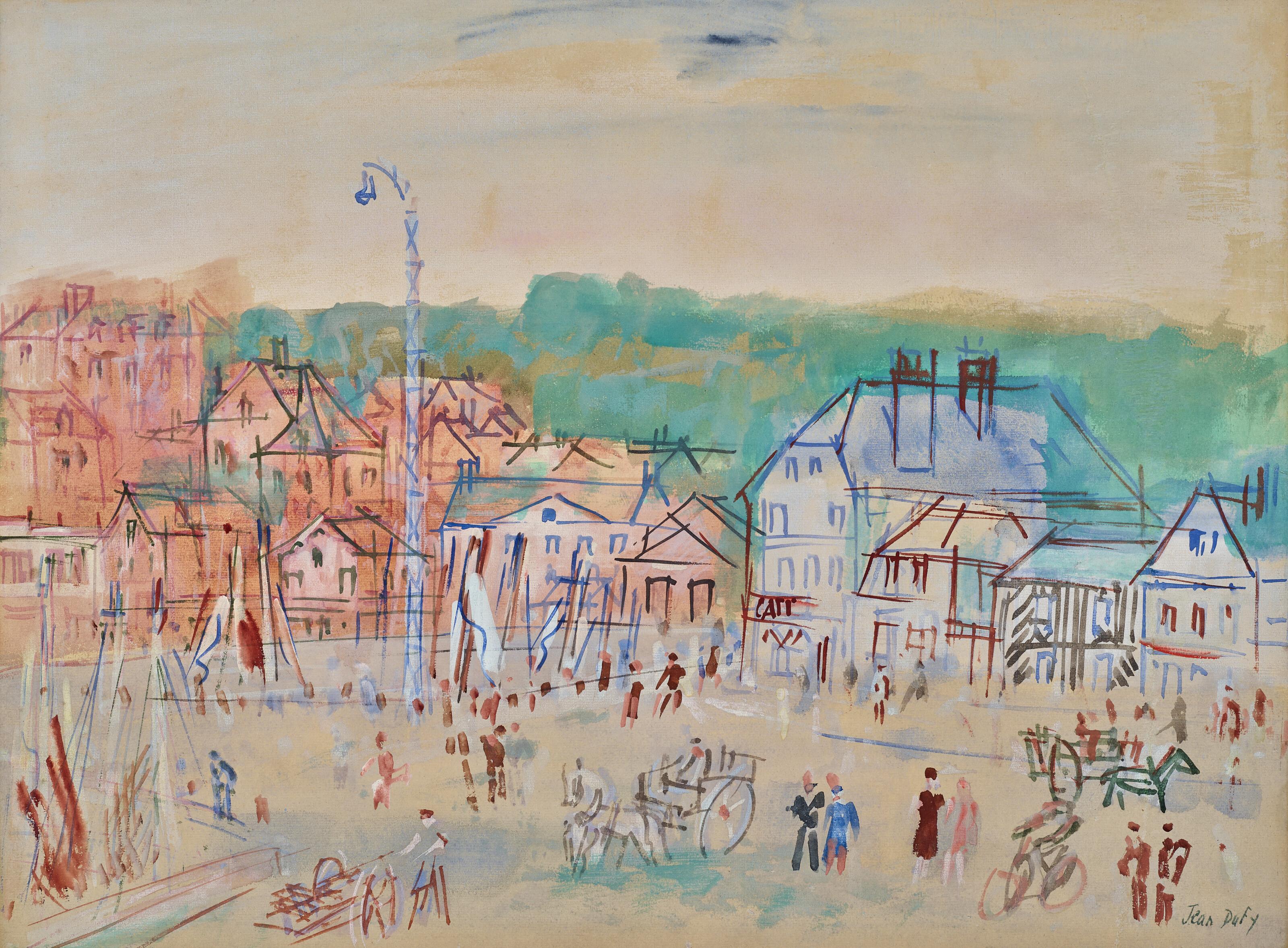 Jean Dufy - Honfleur, le bassin du Centre