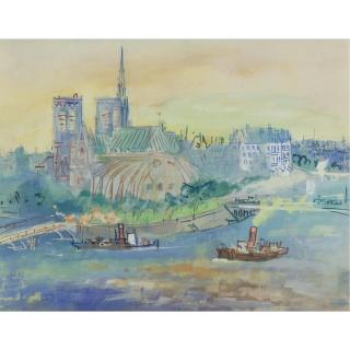 Jean Dufy - L\'Abside De Notre-Dame De Paris