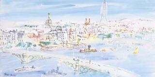 Jean Dufy - Paris, Le pont du carrousel