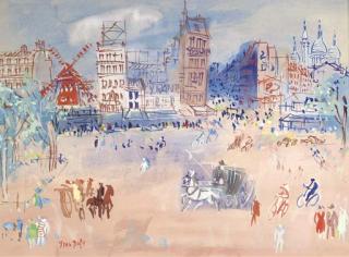 Jean Dufy - Paris, Place Blanche Et Le Moulin Rouge