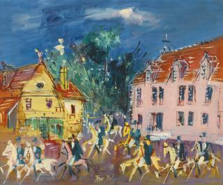 Jean Dufy - Place De L\'Abbaye À Preuilly-Sur-Claise