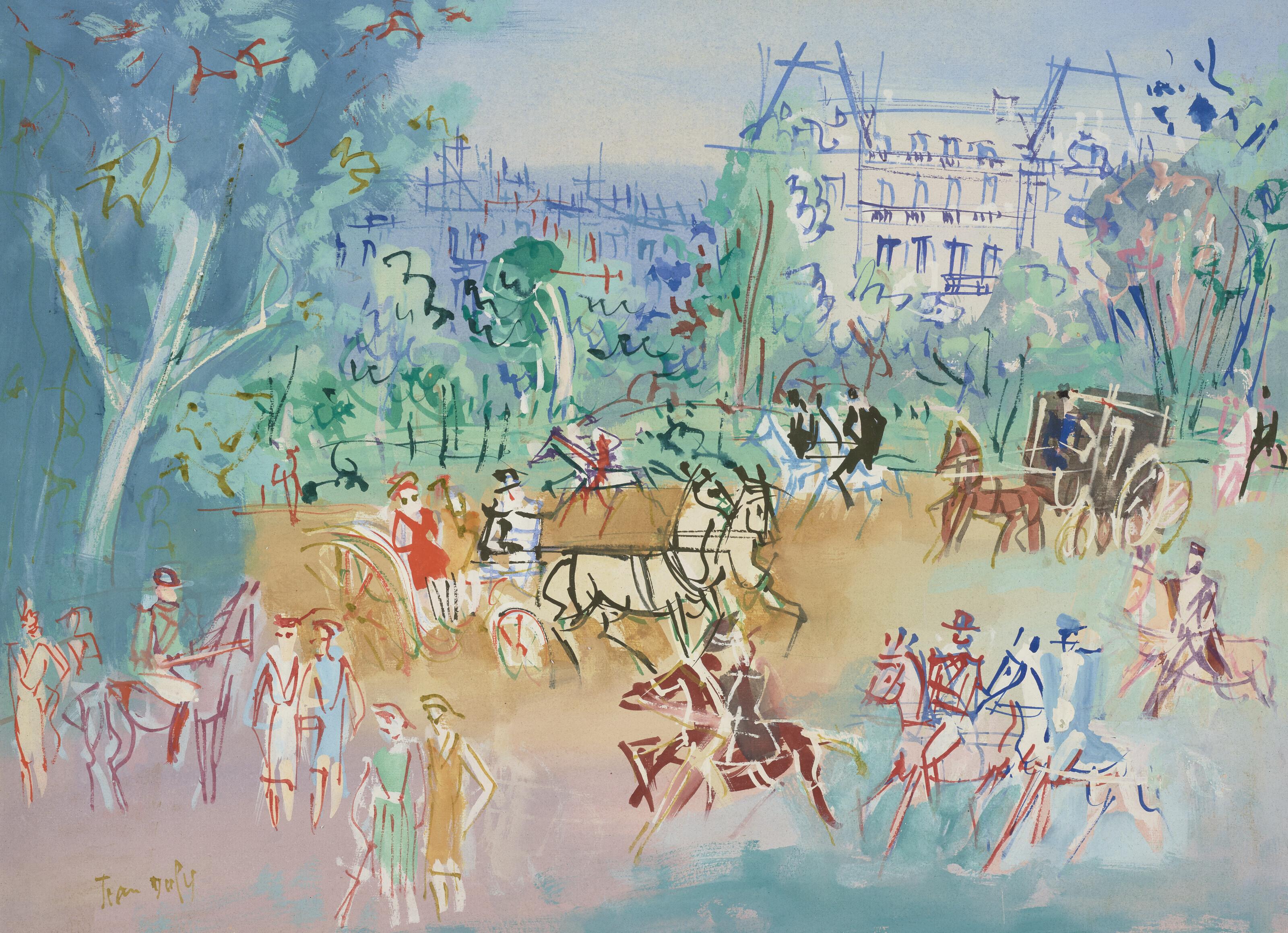 Jean Dufy - Promenade près du bois de Boulogne
