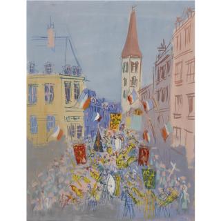 Jean Dufy - Rue Pavoisée