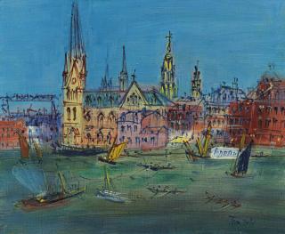 Jean Dufy - Scène de port