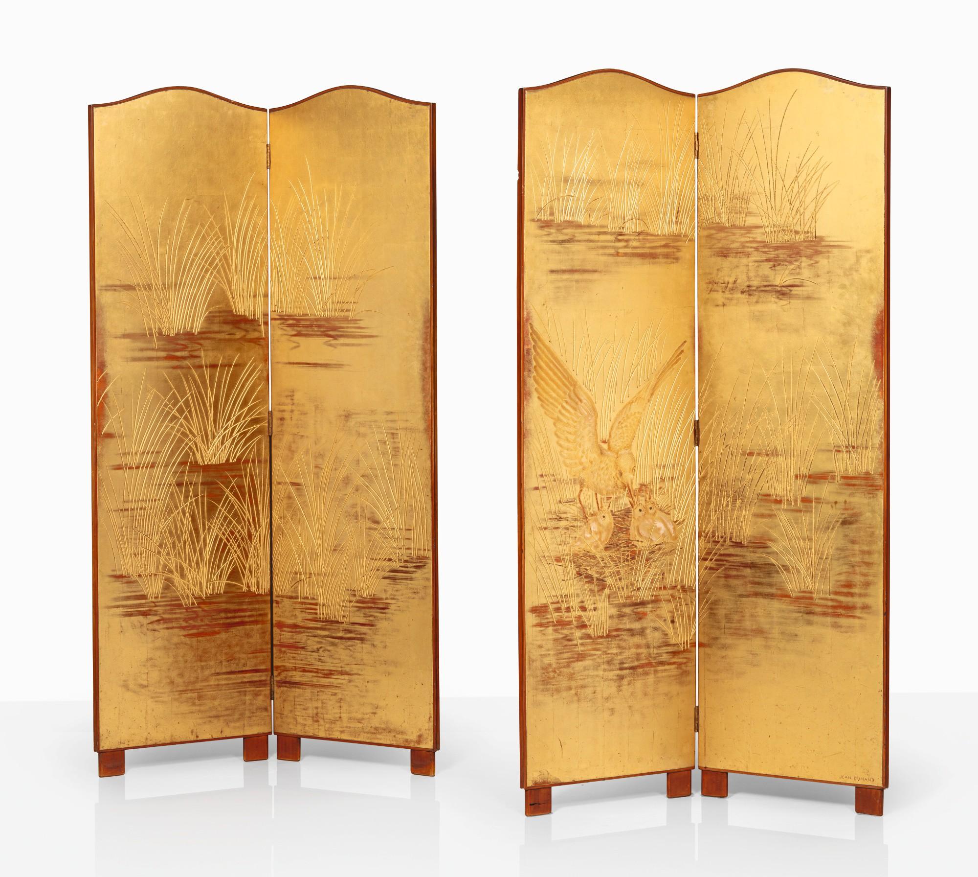 Jean Dunand - Pair Of Spatules-Yvan Panel Screens [Paire De Paravents Spatules-Yvan]