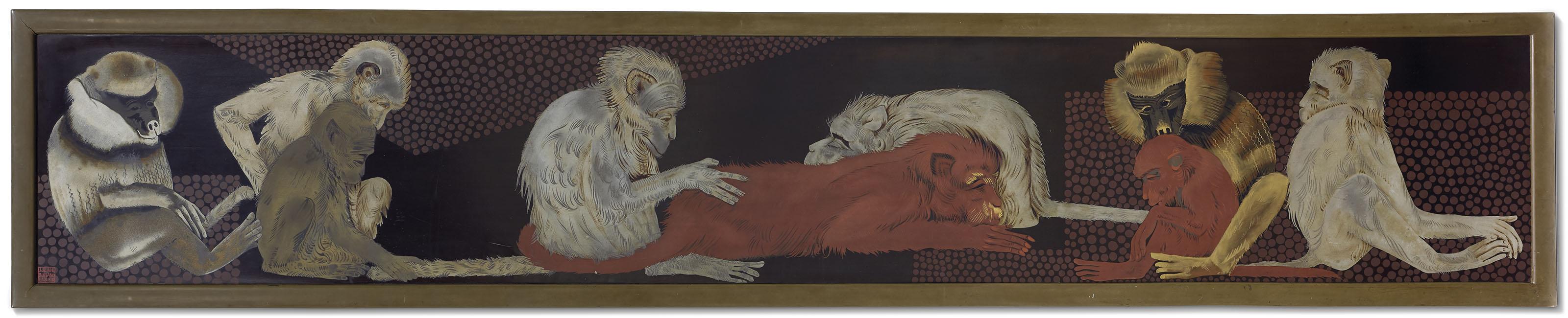 Jean Dunand - PANNEAU AUX SINGES, VERS 1925