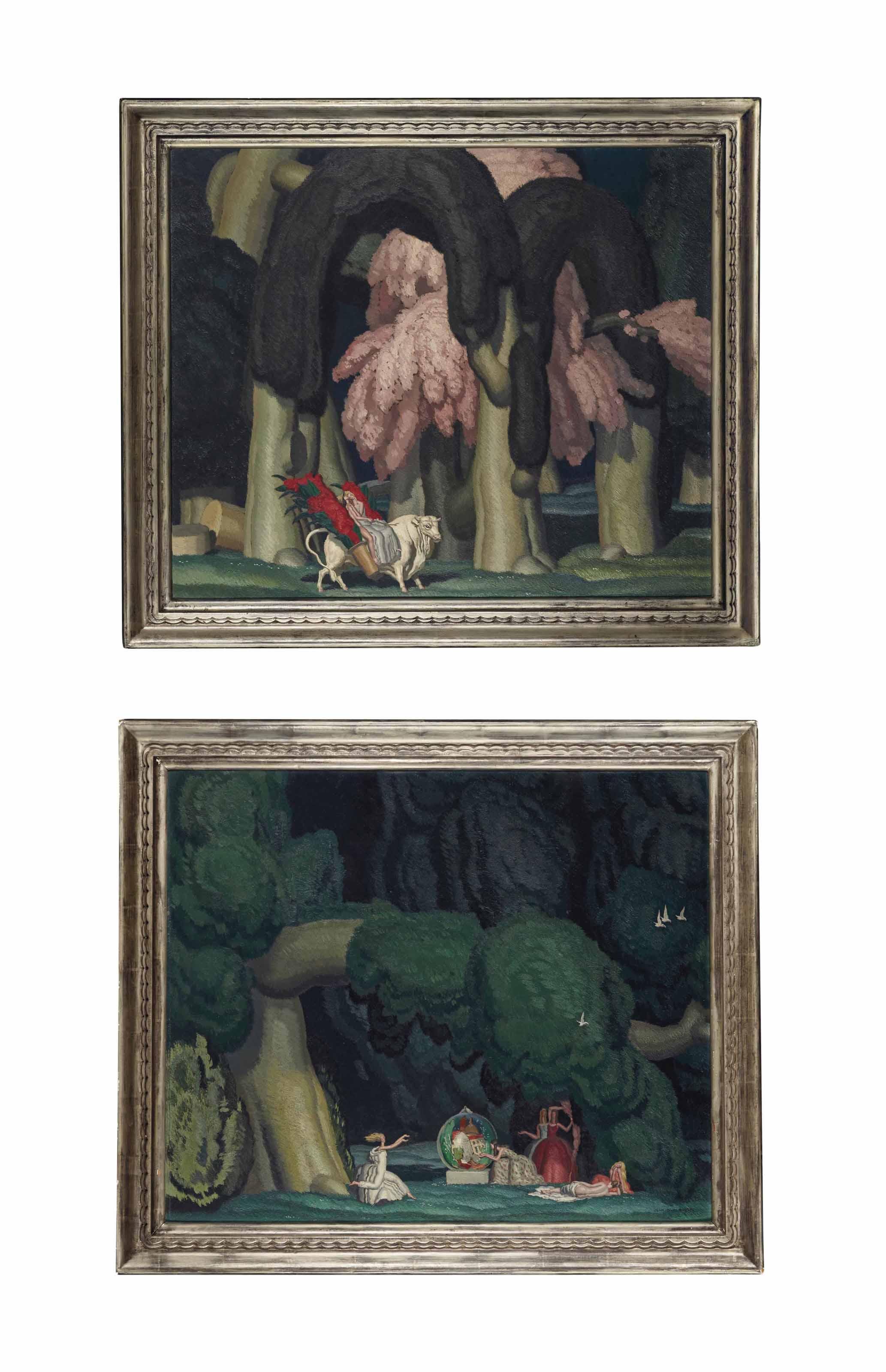 Jean Dupas - \'L\'Enlèvement D\'Europe\', 1928, Paire De Tableaux Dans Leurs Cadres D\'Origine Dessinés Par L\'Artiste