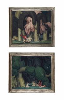 Jean Dupas - \'L\'Enlèvement D\'Europe\', 1928, Paire De Tableaux Dans Leurs Cadres D\'Origine Dessinés Par L\'Artiste