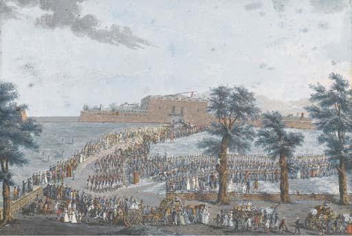 Jean Duplessis-Bertaux - Une armée sortant d\'un fort