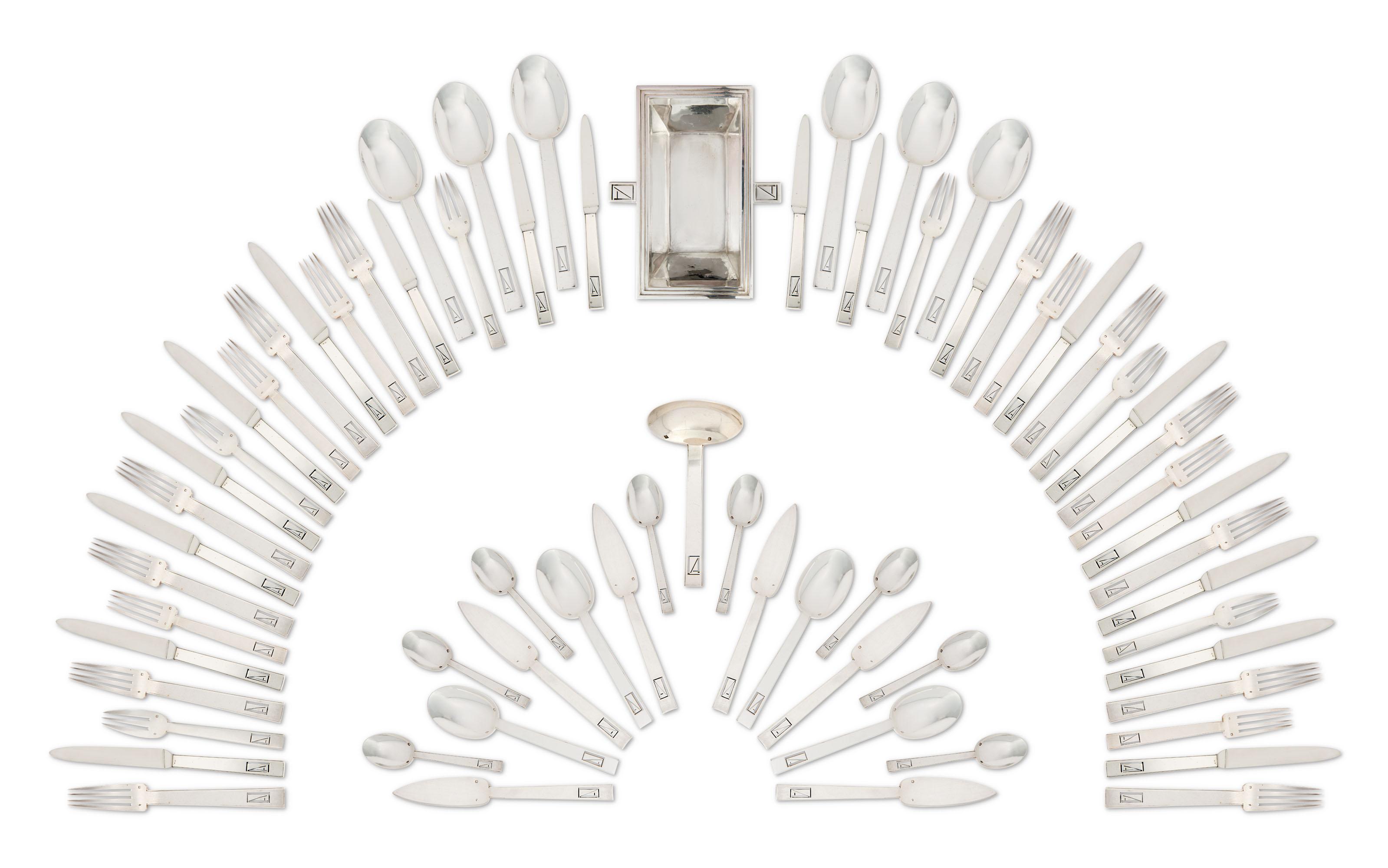 Jean E. Puiforcat - A Sterling Silver Table Serviceparis, Circa 1930