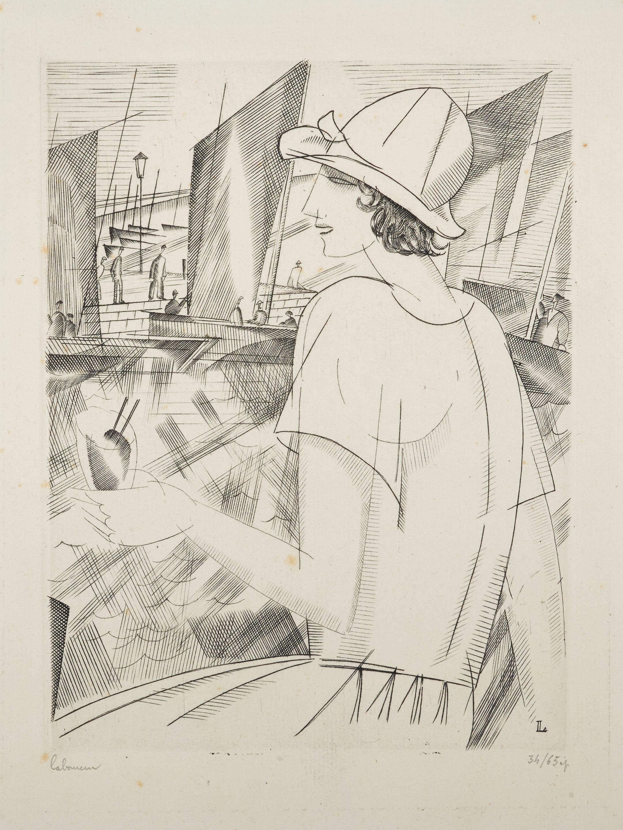 Jean-Emile Laboureur - Jeune fille au cocktail