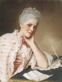 Jean-Etienne Liotard - Portrait De Mademoiselle Louise Jacquetjean-Etienne Liotard ; Portrait Of Mrs Jacquet ; Pastel