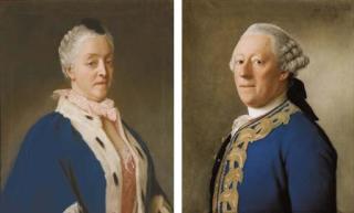 Jean-Etienne Liotard - Portrait Of Jan Maximiliaan Van Tuyll Van Serooskeren, Half- Length, In A Blue Coat With Gold-Embroidered Facings; And Portrait Of His Wife Johanna Elisabeth, Née De Geer, Half-Length, In A Blue Cape Trimmed With Ermine