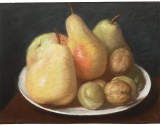 Jean-Etienne Liotard - Still-Life With Pears, An Apple, Plums And Walnuts On A White Glazed Plate