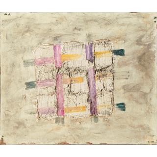 Jean Fautrier - Construction Carrée, Tableau À 4 Côtés