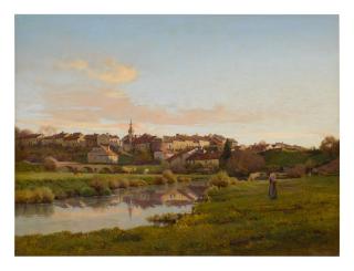 Jean Ferdinand Monchablon - La Saône À Châtillon, Le Soir (Vosges)
