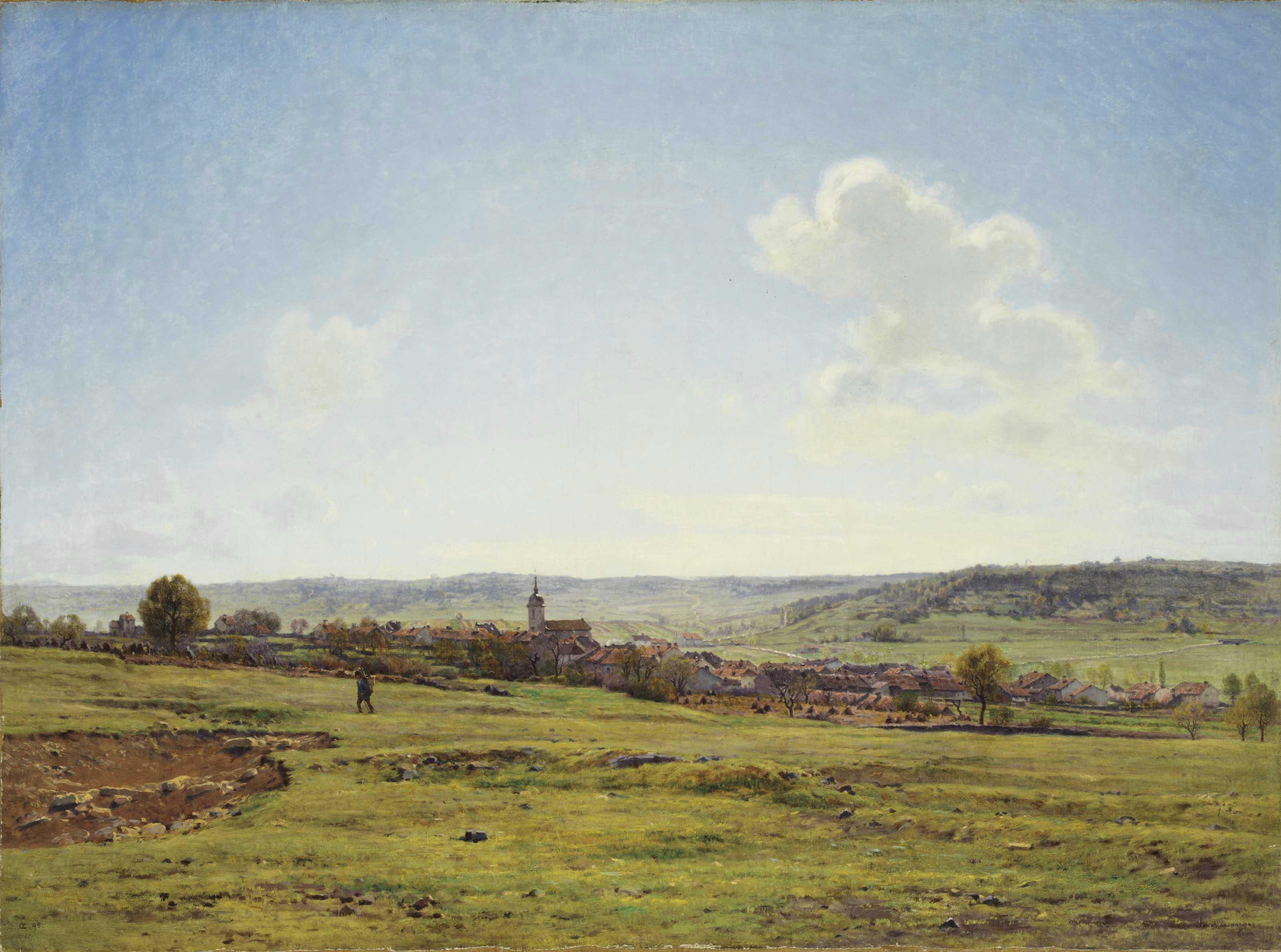Jean Ferdinand Monchablon - Paysage Près De Fresnes