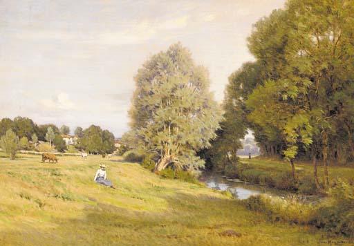 Jean-Ferdinand Monchablon - Saule at bosquet a Chatillion