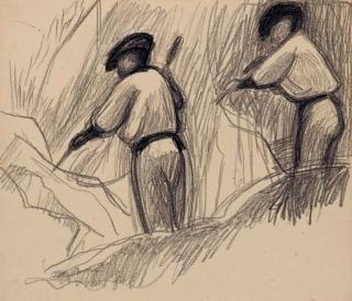 Jean-Ferdinand Willumsen - Tailleurs de pierre (recto/verso)