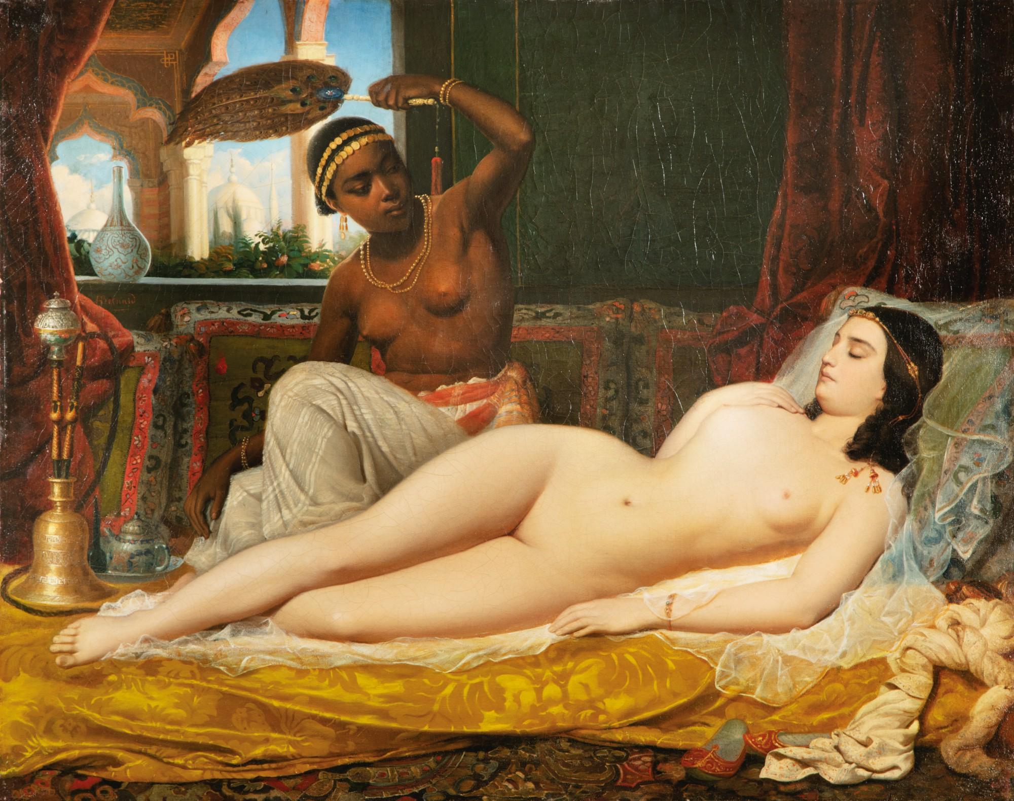 Jean-François-Armand-Félix Bernard - ODALISQUE WITH A SLAVE