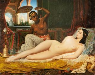Jean-François-Armand-Félix Bernard - ODALISQUE WITH A SLAVE
