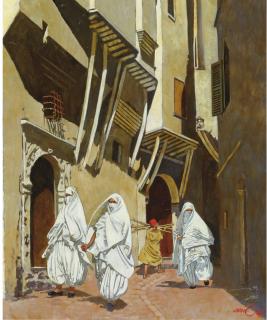 Jean-François Arrigoni-Neri - Scène De La Kasbahjean-François Arrigoni Neri ; Street Scene In The Kasbah ; Signed Lower Right And Titled On The Reverse ; Oil On Cardboard