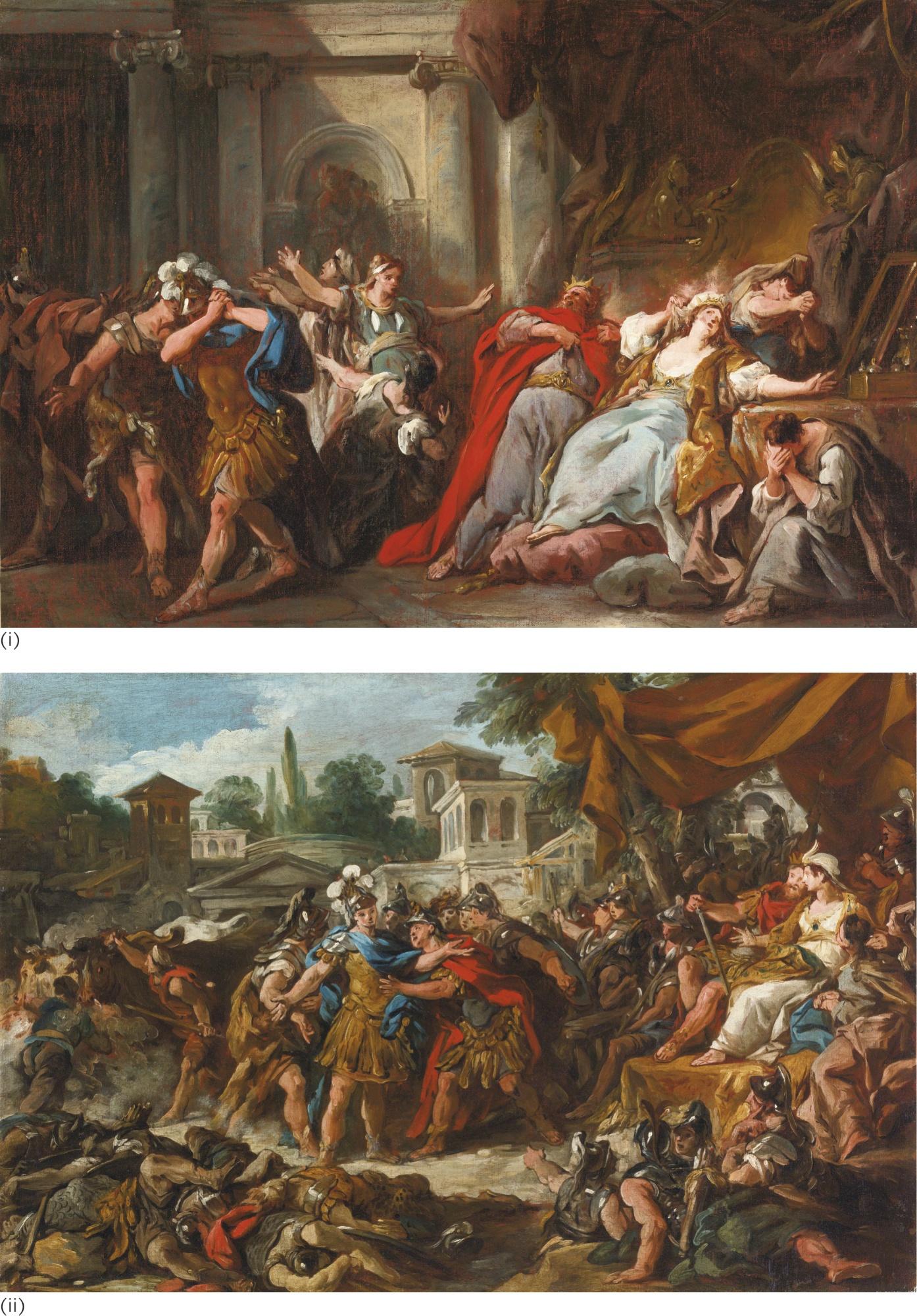 Jean-François De Troy - Episodes De L\'Histoire De Jason : Créüse Consumée Par La Robe Empoisonnée, Le Combat Des Soldats Nés Des Dents Du Serpent