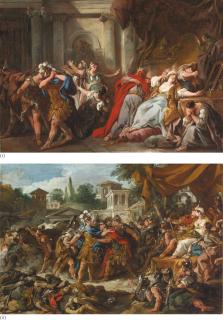 Jean-François De Troy - Episodes De L\'Histoire De Jason : Créüse Consumée Par La Robe Empoisonnée, Le Combat Des Soldats Nés Des Dents Du Serpent