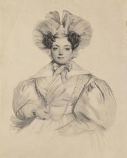 Jean Francois Gigoux - Portrait of a Young Girl with a Bow