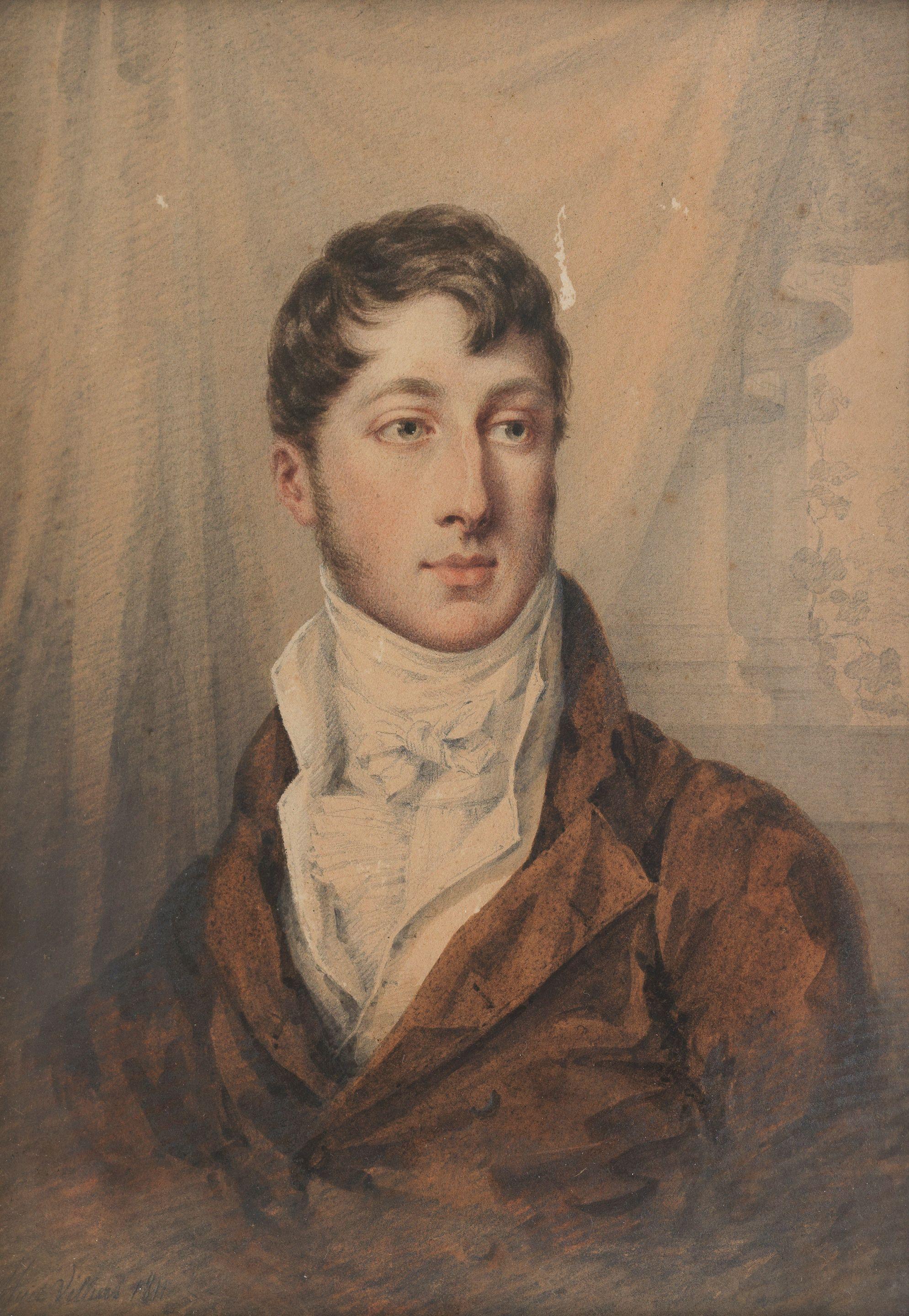 Jean-Francois-Marie Huet-Villiers - Portrait of Earl Gower, bust-length