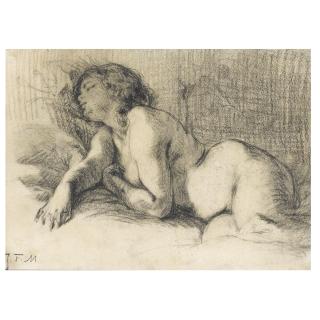 Jean François Millet - A Reclining Female Nude